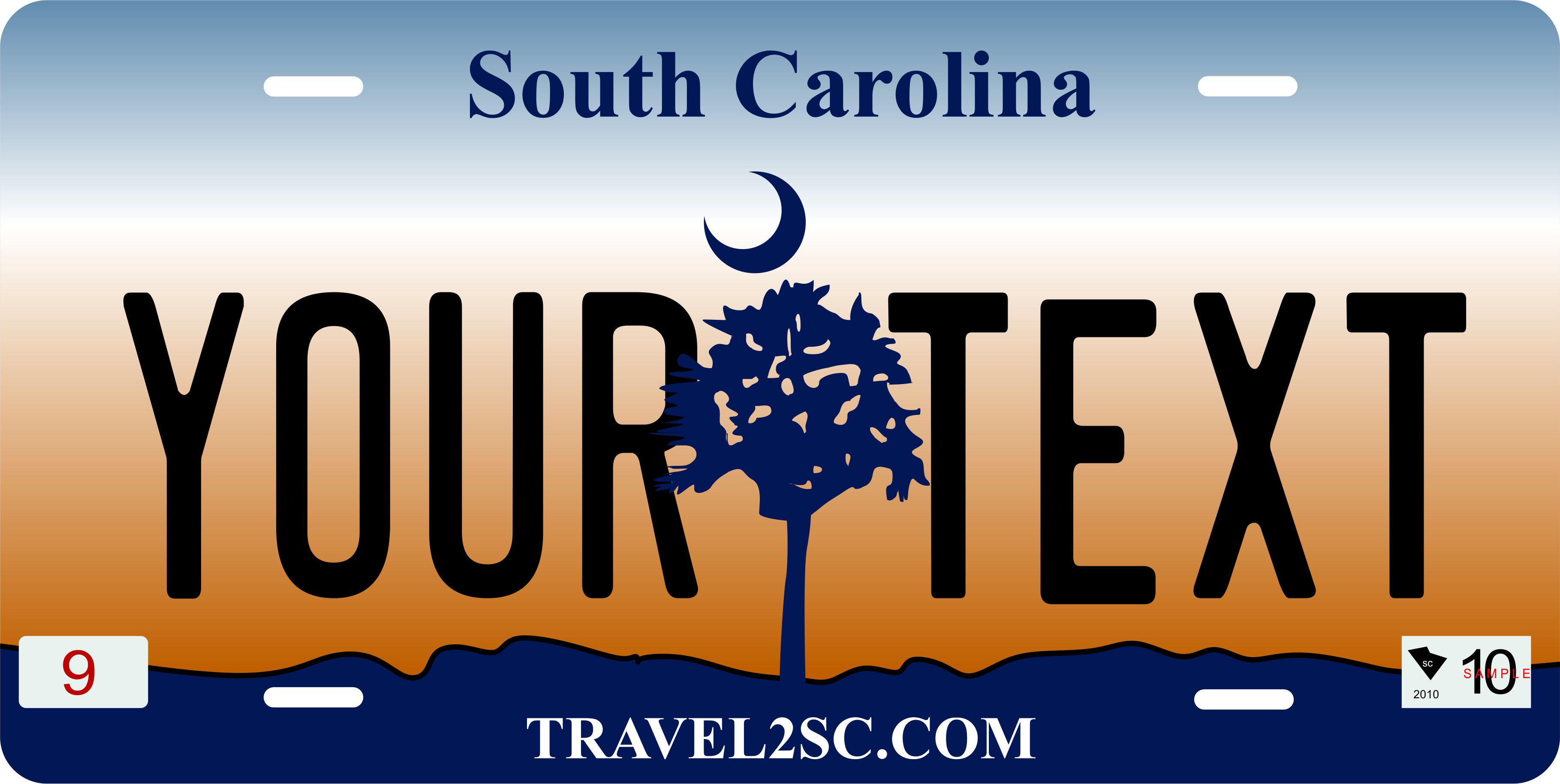 South Carolina 2008 License Plate Personalized Auto Car Custom VEHICLE